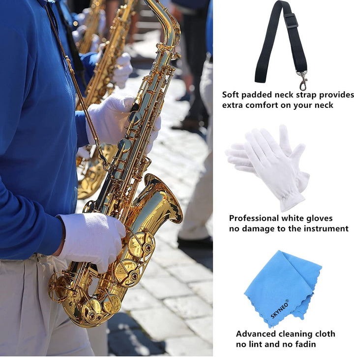 Saxophone Cleaning kit, Clarinet Cleaning Kit with Maintenance Kit,Cork Grease,Swab,Strap,Cleaning Cloth,Thumb Rest,Reed Case,Mouthpiece Brush and More
