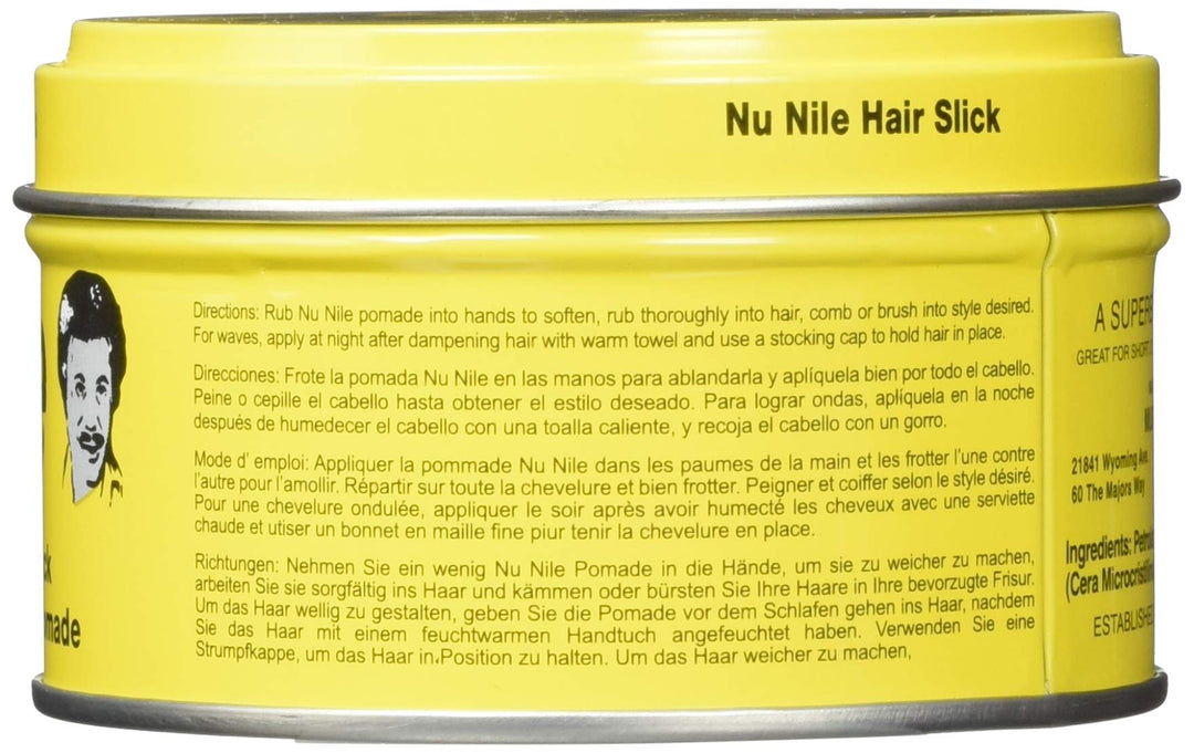 Nu Nile Hair Slick Dressing Pomade 3oz Jar