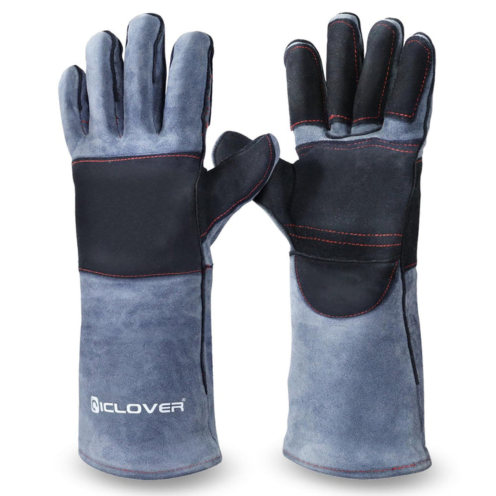 Animal Handling Gloves Snake Bite Proof, Double Leather Padding Reinforced Palm & Fingers Protection for Grabbing Snake Reptile Bird Falcon Handling, Cat Dog Training Anti Scratch - 16inch