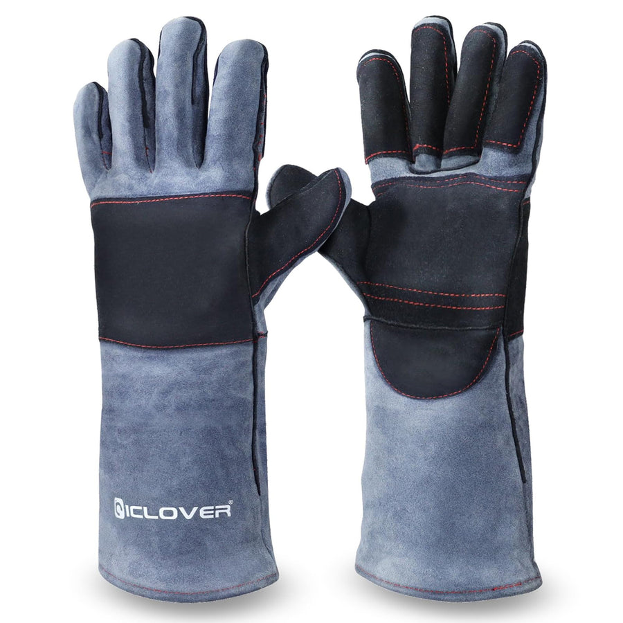 Animal Handling Gloves Snake Bite Proof, Double Leather Padding Reinforced Palm & Fingers Protection for Grabbing Snake Reptile Bird Falcon Handling, Cat Dog Training Anti Scratch - 16inch