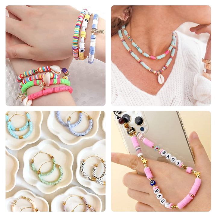 9600pcs Clay Beads for Bracelet Making Kit, 96 Colors Polymer Heishi Beads with Letter Beads Preppy Beads for Jewelry Necklace Making, Craft Gifts