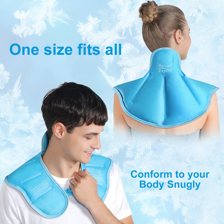 Ice Pack for Neck and Shoulders Reusable Neck Ice Pack Wrap with Cold Compress for Sports Injuries, Swelling, and Cervical Surgery Recovery, Neck Cold Pack for Shoulder and Upper Back