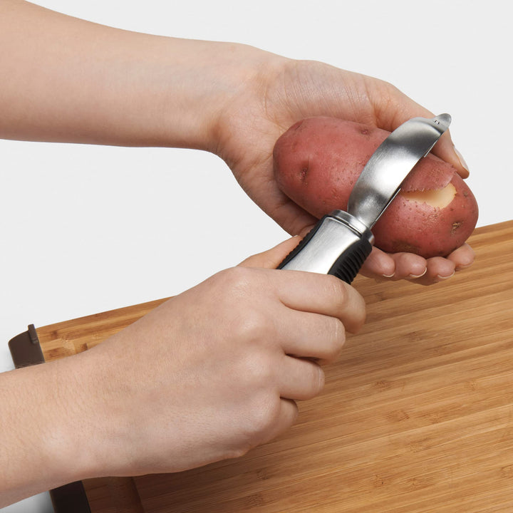 SteeL Swivel Peeler, Stainless Steel,Silver,1EA
