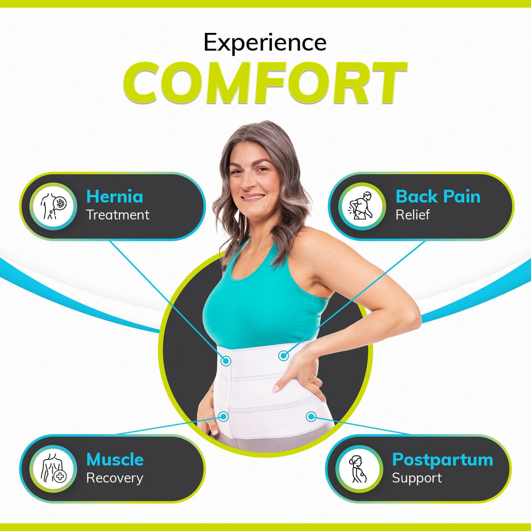 Plus Size Bariatric Abdominal Stomach Binder - XXL Belly Support Band, Big Mens or Womens Obesity Girdle Belt, After Surgery Recovery Wrap, Tummy Waist Compression Hernia Treatment (2XL)