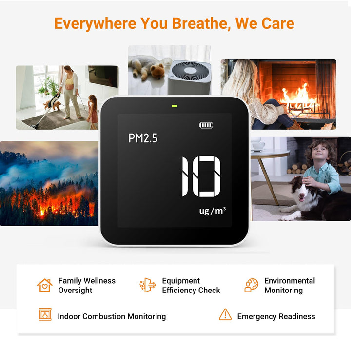 Indoor Air Quality Meters PM2.5 AQI Air Quality Monitor Home Air Testing Kit, P10