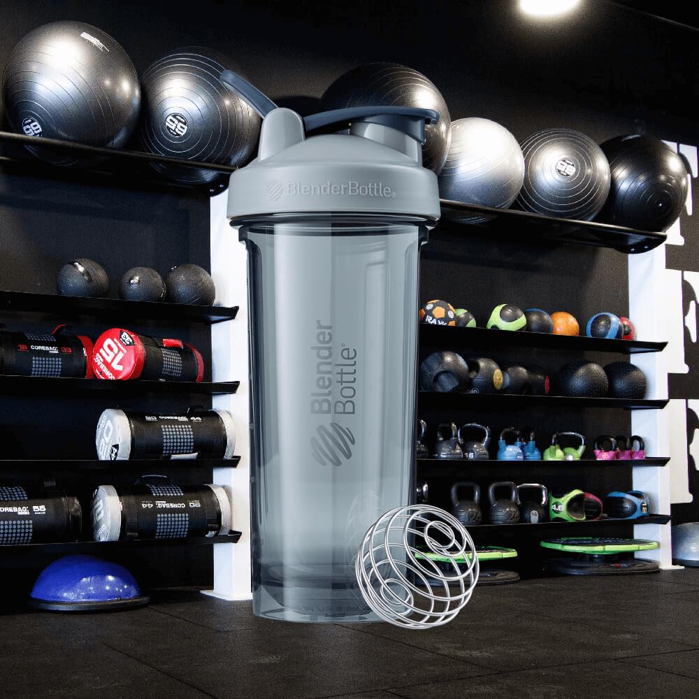 Shaker Bottle Pro Series Perfect for Protein Shakes and Pre Workout, 28-Ounce, Pebble Grey