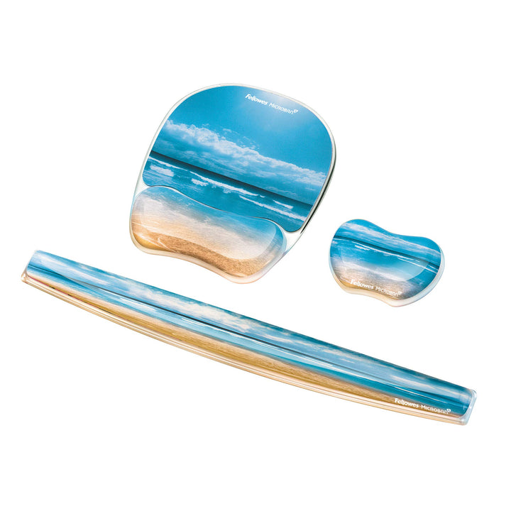Photo Gel Mouse Pad and Wrist Rest with Microban Protection, Sandy Beach (9179301), Blue, 9.25 x 7.88