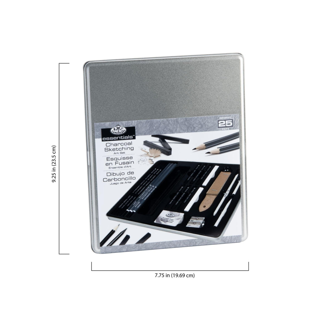 Royal & Langnickel Essentials(TM) Medium Charcoal Art Set W/Tin