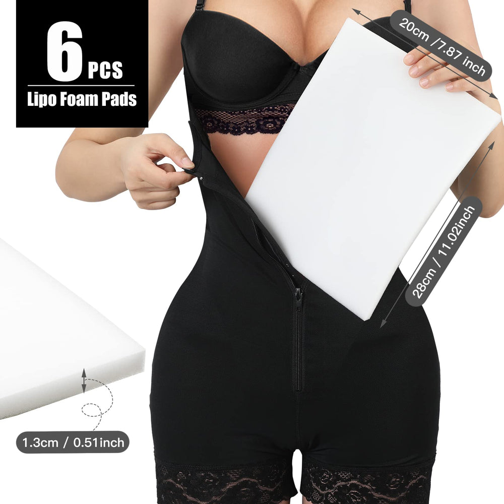 6 Pcs Lipo Foam Board Lipo Foam Pads Post Surgery Foam Pads for Lipo Recovery Supplies Surgery Foam Pads After Lipo Compression Garment, 8 x 11 Inches, White