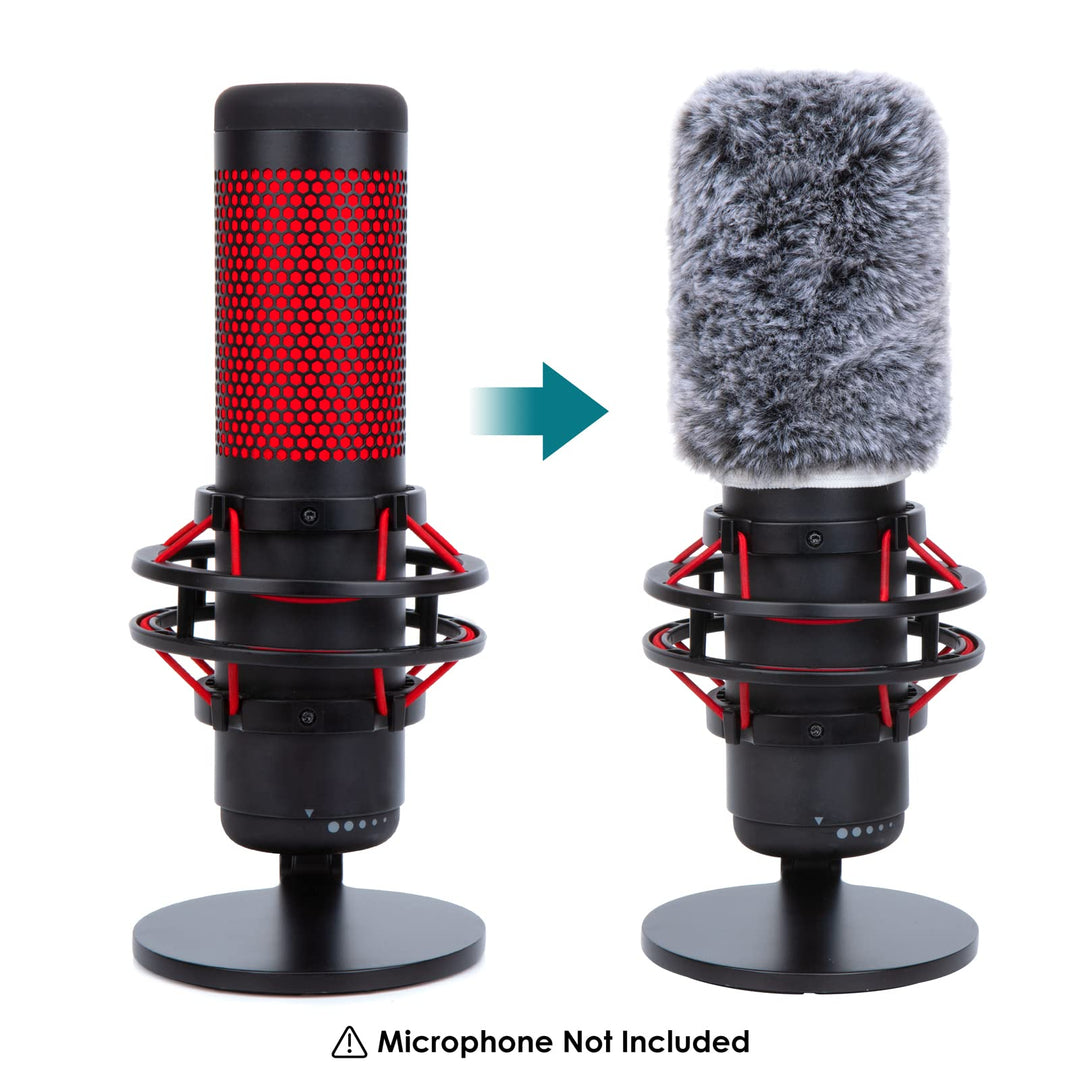 QuadCast Mic Windscreen, Furry Wind Cover Compatible with HyperX QuadCast Mic and HyperX QuadCast S microfono for Filter Ambient and Breathing Winds
