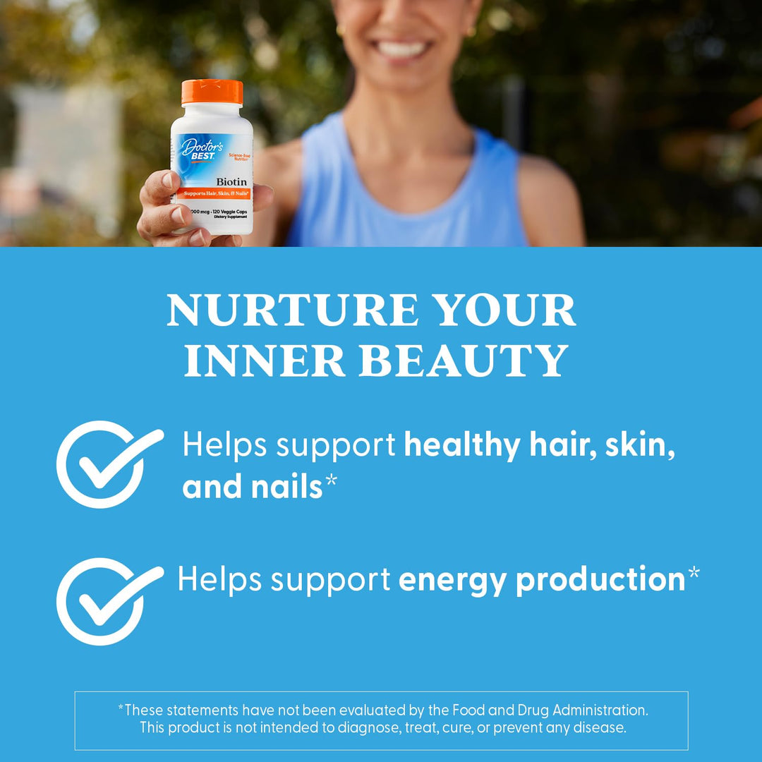 Doctor's Best Biotin to Support Hair, Skin, Nails, 120 Count