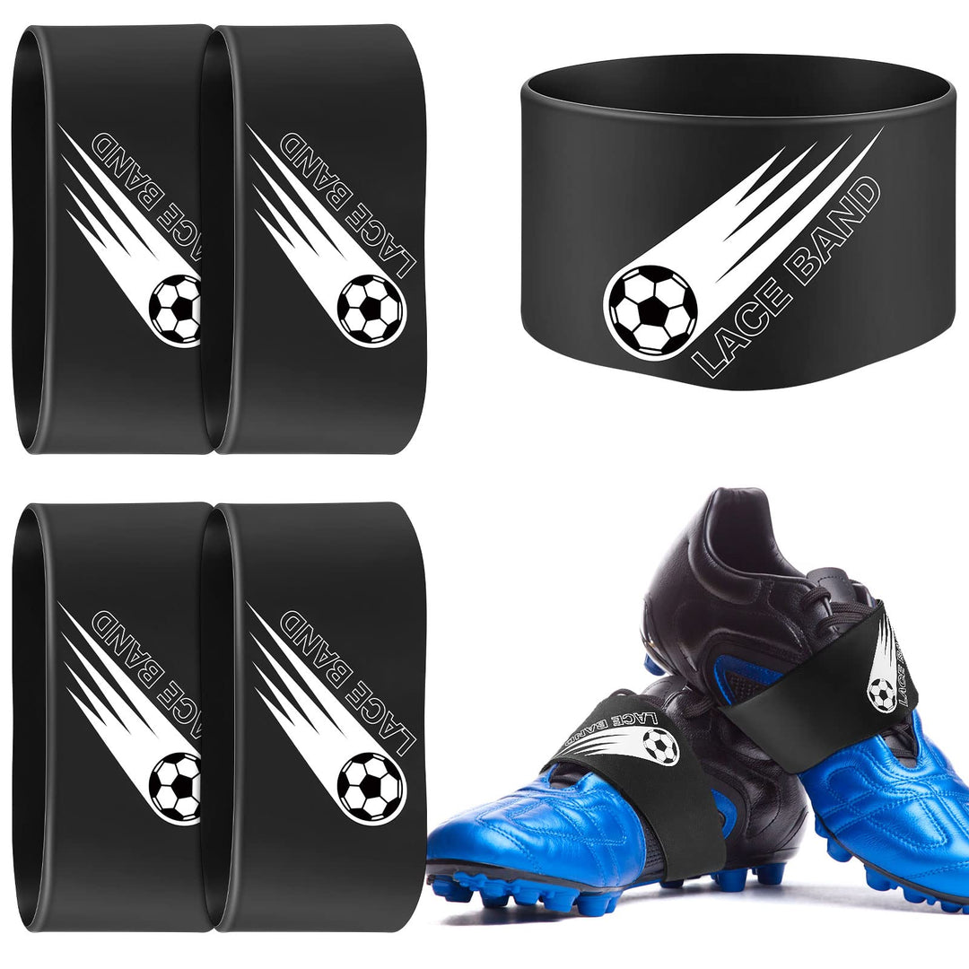 4 Pcs Soccer Cleat Lace Cover Soccer Shoe Band Soccer Shoe Cover Soccer Cleat Bands Youth Adult for Soccer Season(Black, Youth)
