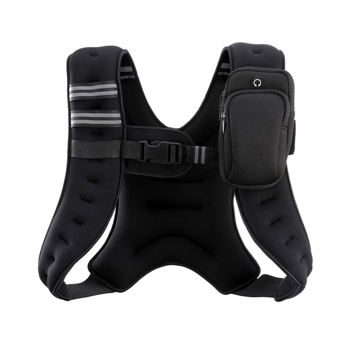 Weighted Vest, 6lb/8lb/12lb/16lb/20lb/25lb/30lb Weight Vest with Reflective Stripe for Workout, Strength Training, Running, Fitness, Muscle Building, Weight Loss, Weightlifting, Black(12 lb)