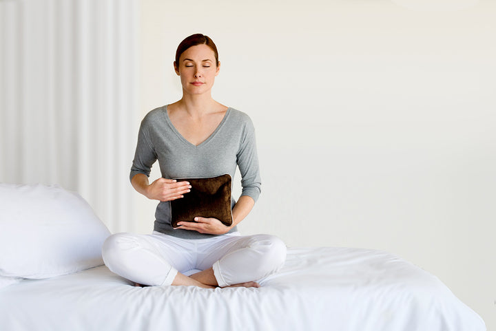Soothing, Comfortable Hot/Cold Therapy Buckwheat Seed Filled Compact Wrap - Mocha