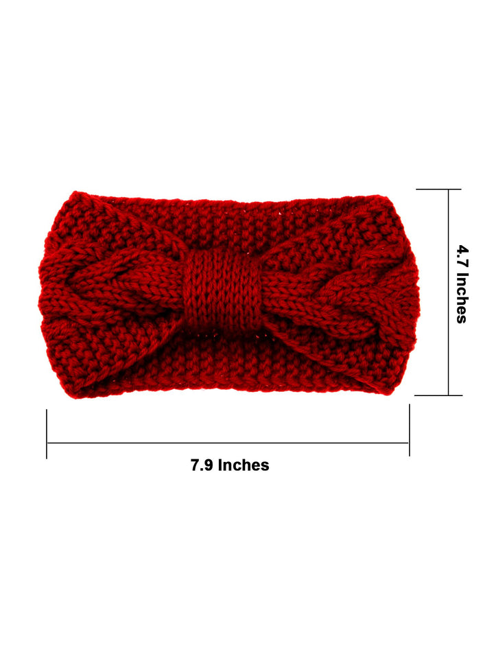 4 Pieces Cable Knit Headband Crochet Headbands Plain Braided Head Wrap Winter Ear Warmer for Women Girls, 4 Colors (Multicoloured A)