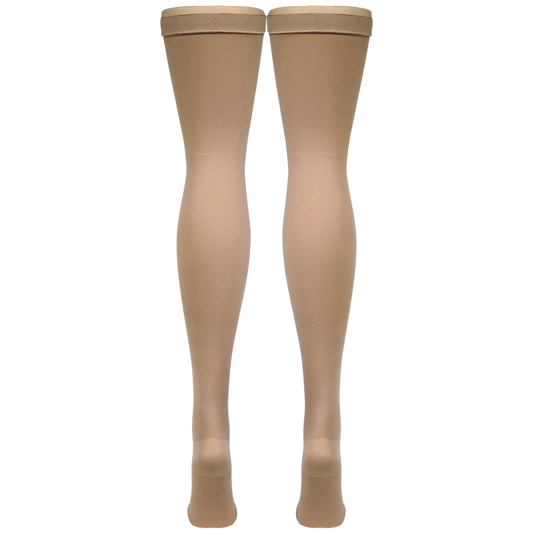 Truform Open Toe, Thigh Length, 18mmHg Anti-Embolism Stockings, Beige, Large
