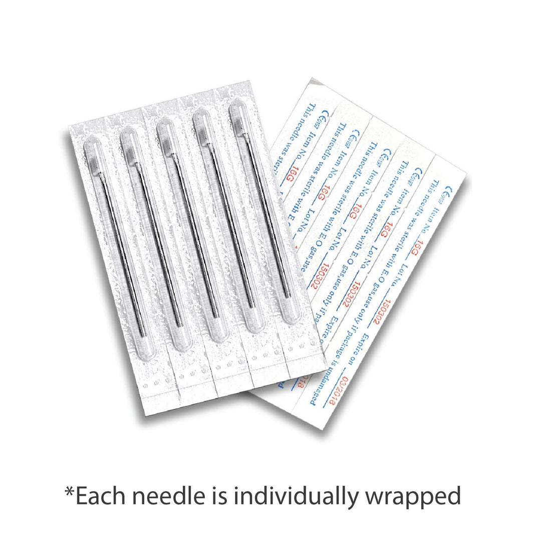 10PC Piercing Needles Surgical Steel 16G Ear Nose Belly Tongue Nipple Eyebrow Labret