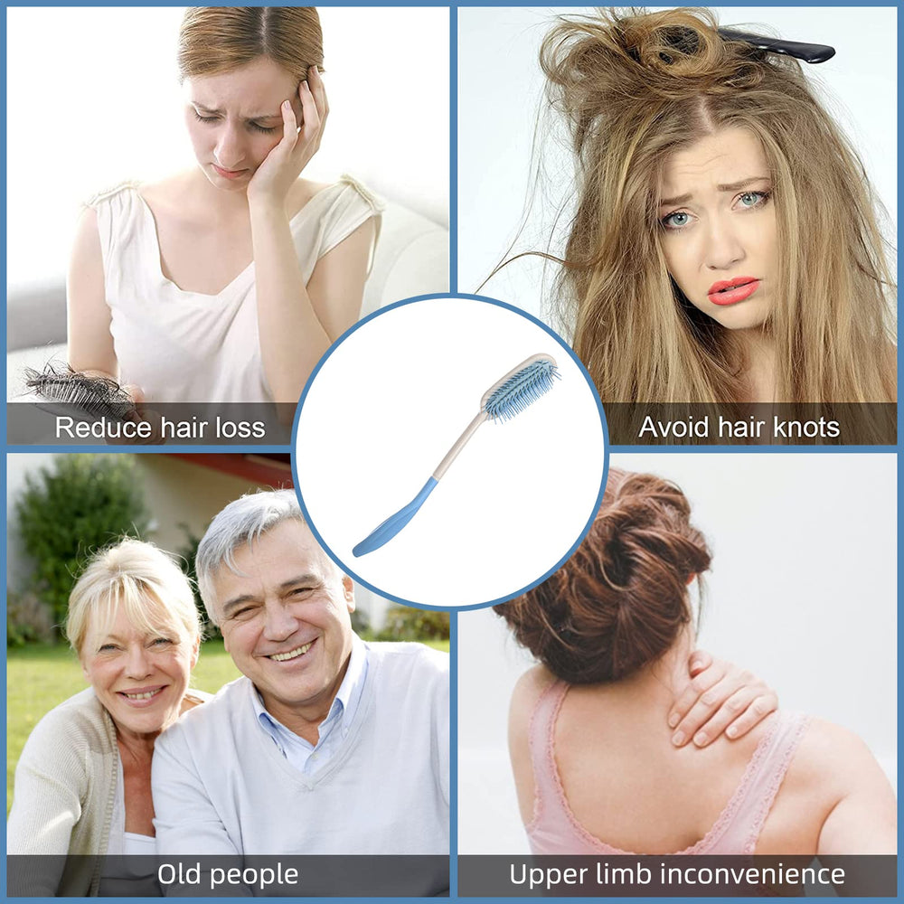 14 Long Reach Hairbrushes,Long Handle Soft Comb and Brush,Beauty Hair Applicable to elderly and hand-disabled people inconvenient upper limb activities