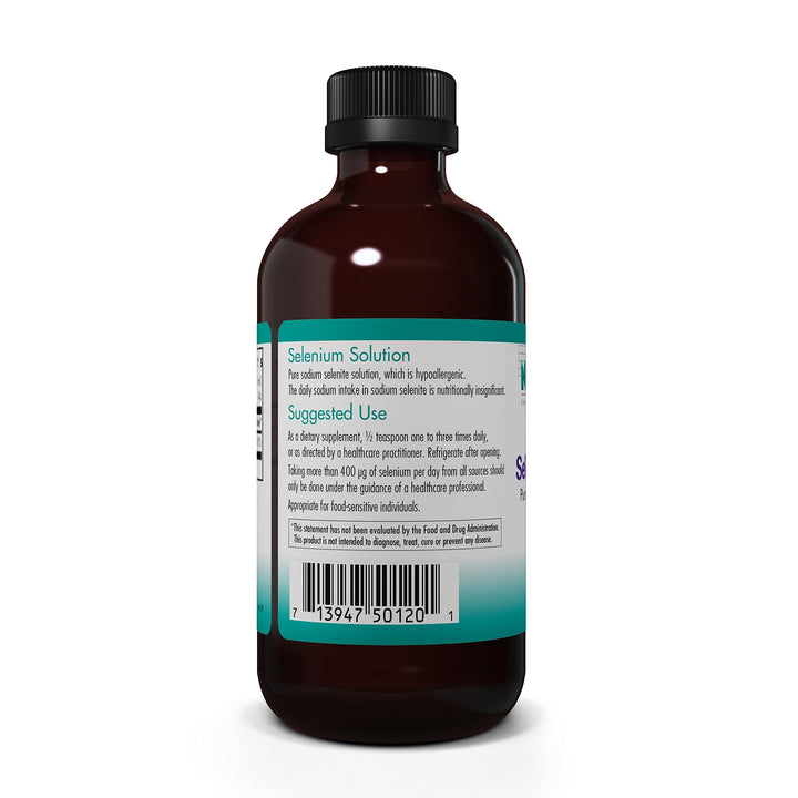 Selenium Solution - Well-Absorbed Selenium Liquid, Pure Sodium Selenite, Thyroid Support, Antioxidants, 100 mcg Supplement, Hypoallergenic - 8 Fl Oz