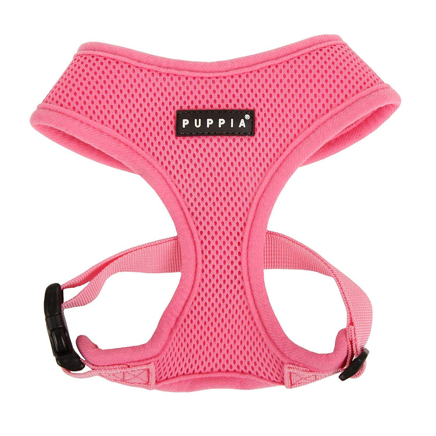 Soft Dog Harness No Choke Over-The-Head Triple Layered Breathable Mesh Adjustable Chest Belt and Quick-Release Buckle, Pink, X-Small