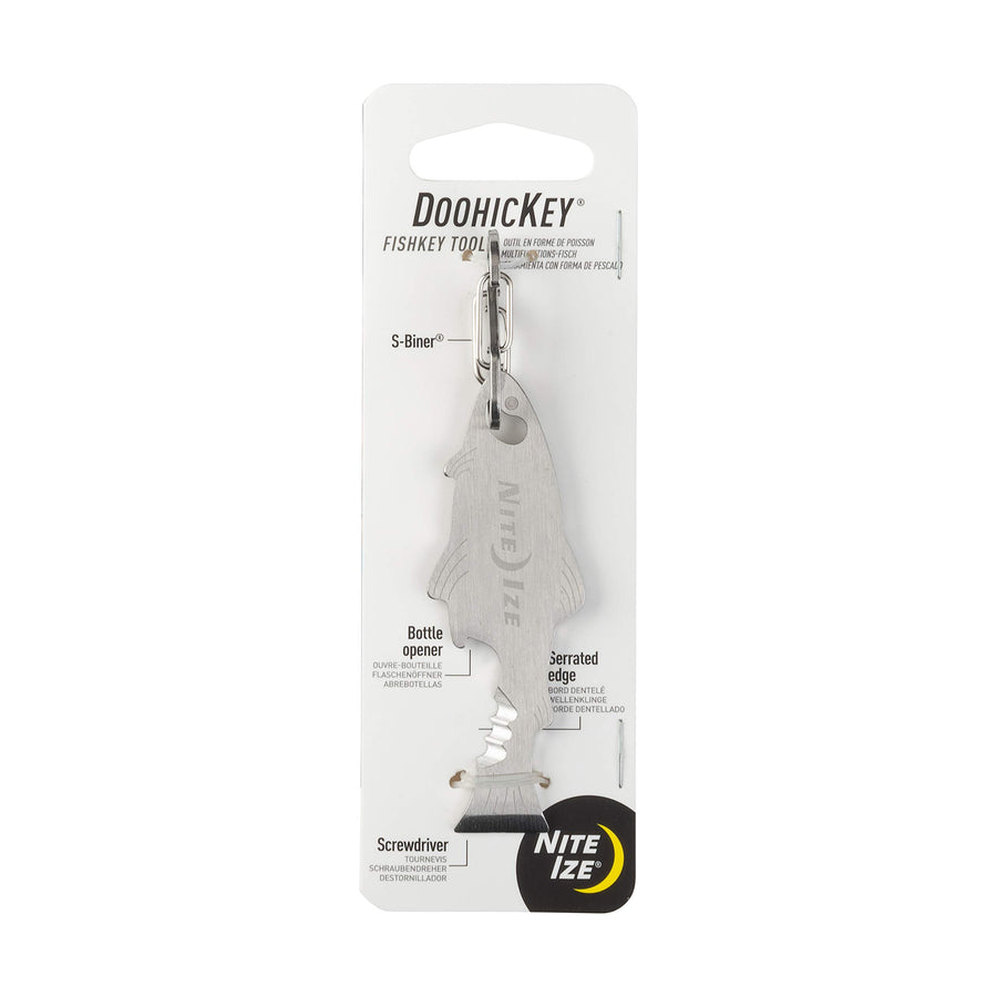 DoohicKey FishKey Key Tool Keychain Multi-Tool, Stainless, 1-Pack