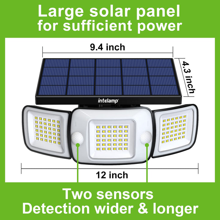 Motion Sensor Flood Lights - 2 Pack 6000mAh 1200LM Security Lights, Adjustable 3 Mode Wall Lights for Patio, Garage, Porch