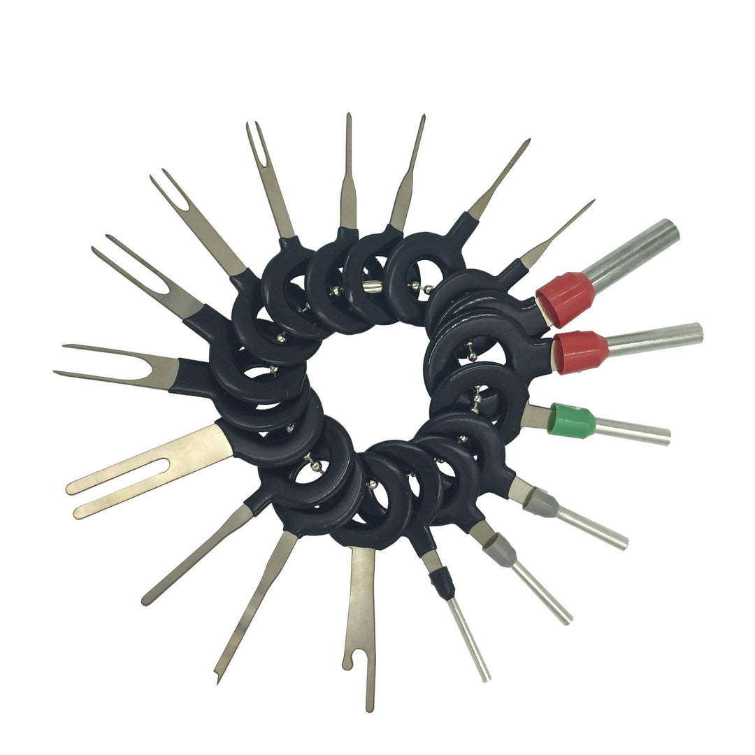Auto Terminals Removal Key Tool Electrical Wiring Connector Release Pin(18 Pieces No Duplicate)