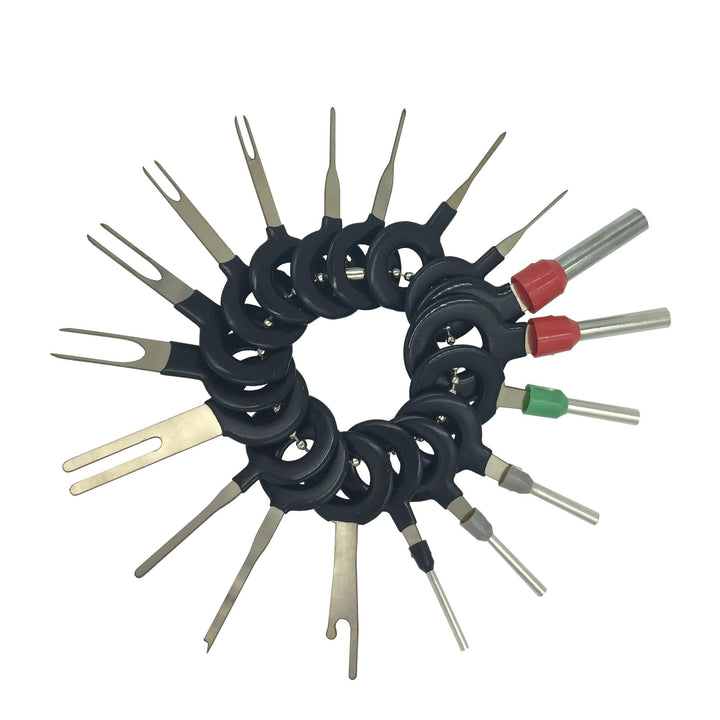 Auto Terminals Removal Key Tool Electrical Wiring Connector Release Pin(18 Pieces No Duplicate)