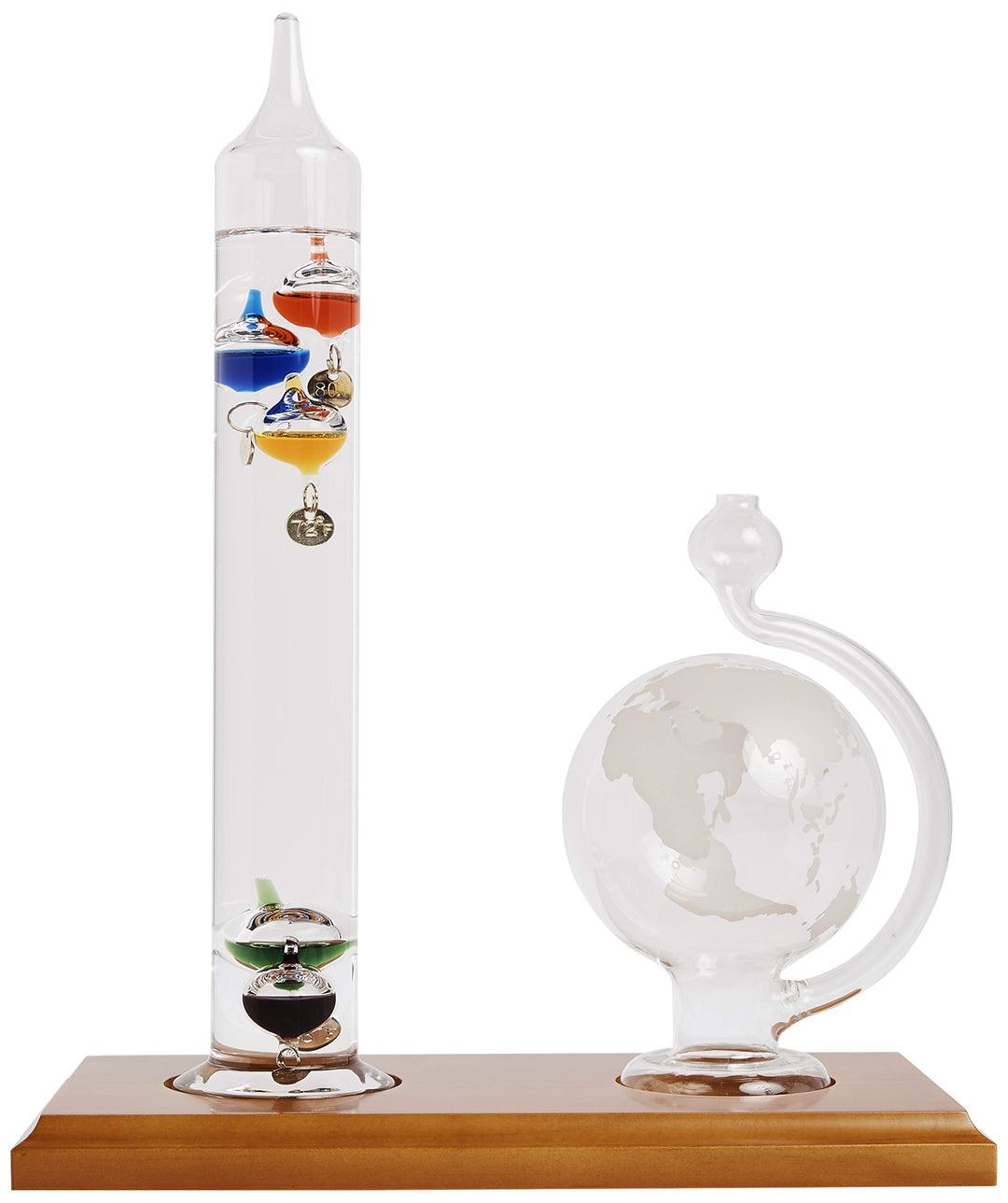 00795A2 Galileo Thermometer with Glass Globe Barometer