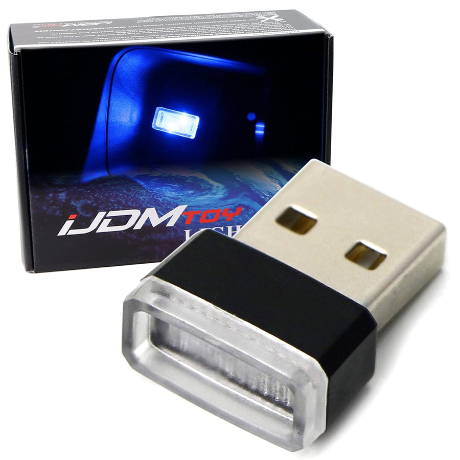 Ultra Blue USB Plug-in Miniature LED Car Interior Ambient Accent Lighting Kit