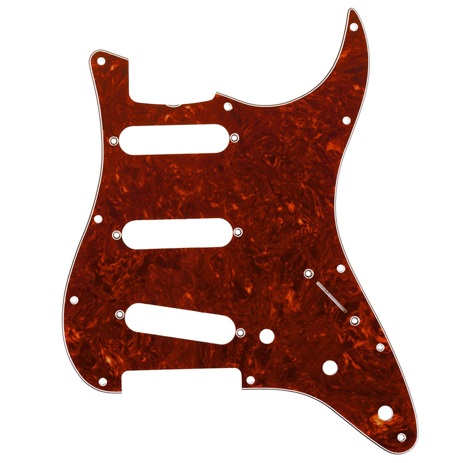 Pro 11-Hole 60s 64 Vintage Style Strat SSS Pickguard for American Stratocaster Guitar, 4Ply Vintage Tortoise