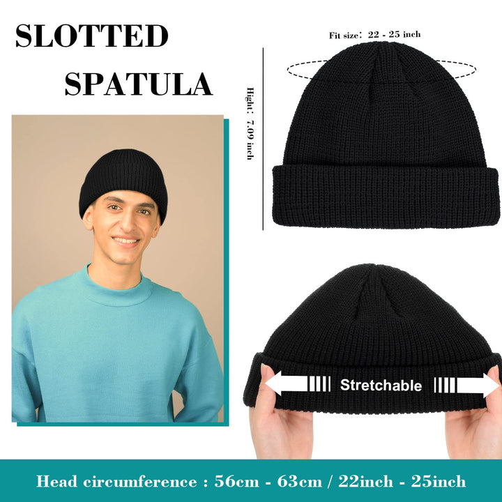 Winter Trawler Beanie Watch Hat Bigger Fisherman Beanie Cap for Women Men Thicker Knit Cuff Roll up Edge Skullcap