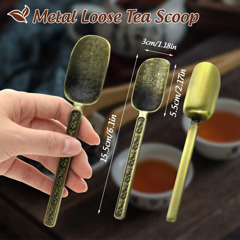 Set of 2 Metal Measuring Spoons Scoop for Loose Leaf Tea, Coffee and More