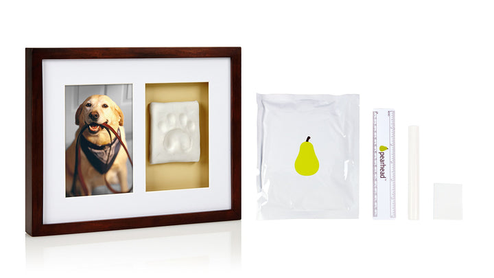 Dog Or Cat Paw Prints Pet Wall Frame With Clay Imprint Kit, Pet Sentiment Keepsake Frame, Pet Memorial Picture Frame, Espresso 4 x 6