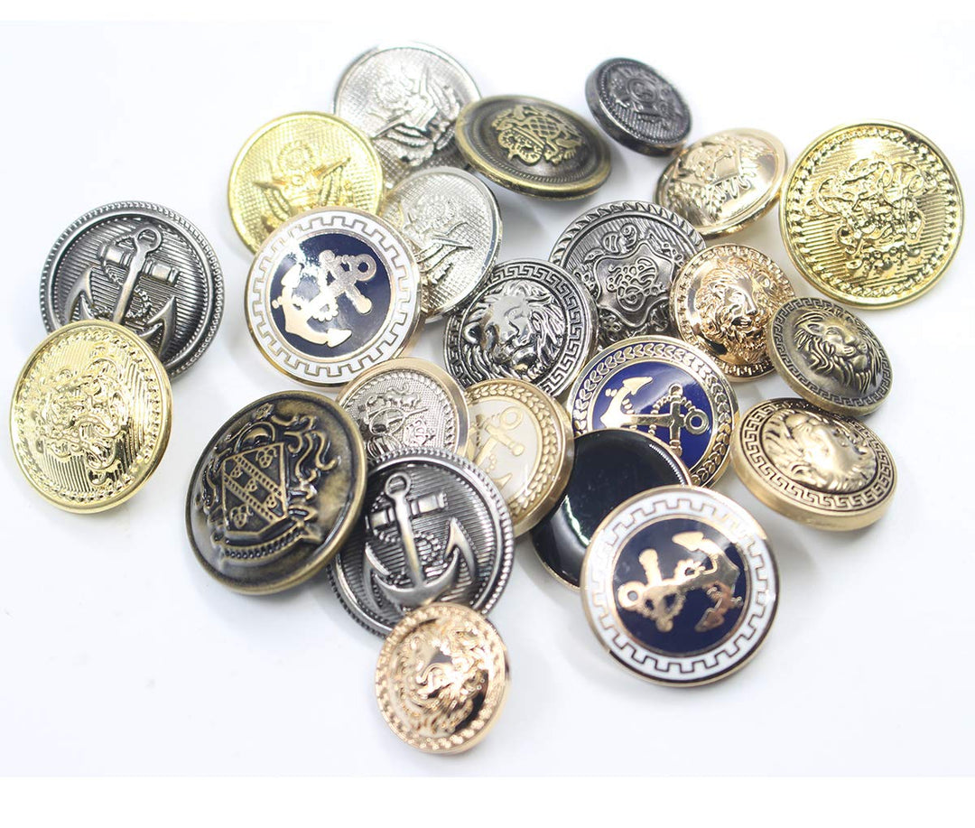 14 Pieces Silver Vintage Antique Metal Blazer Button Set - 3D Lion Head - for Blazer, Suits, Sport Coat,18mm 23mm