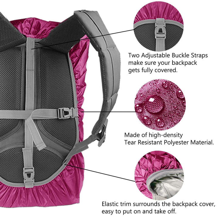 Waterproof Backpack Rain Cover, 8000mm Waterproof Level, Upgraded Ultra-Strong Multilayer Structure, Antislip Cross Buckle Strap, Ultralight Compact Portable, for Hiking, Camping, Traveling