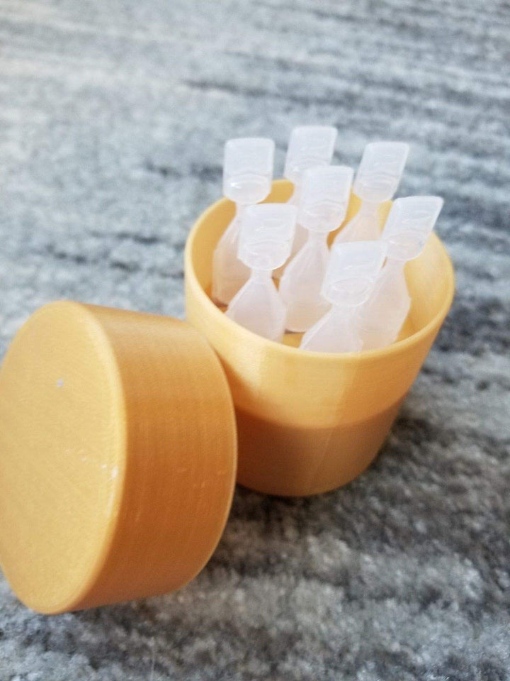Eye Drops Holder & Storage w/lid, Holds 7 Single use Disposable vials (Gold)