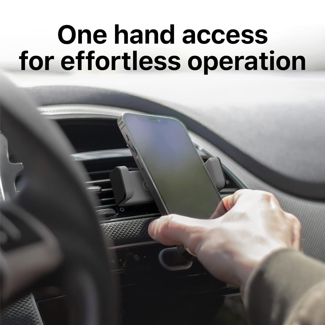 Phone Vent Holder Cell Phone Mount Holder for Car with Double Clamp Grip, Compact & Durable for iPhone, Galaxy and All Smartphones Up to 6.5