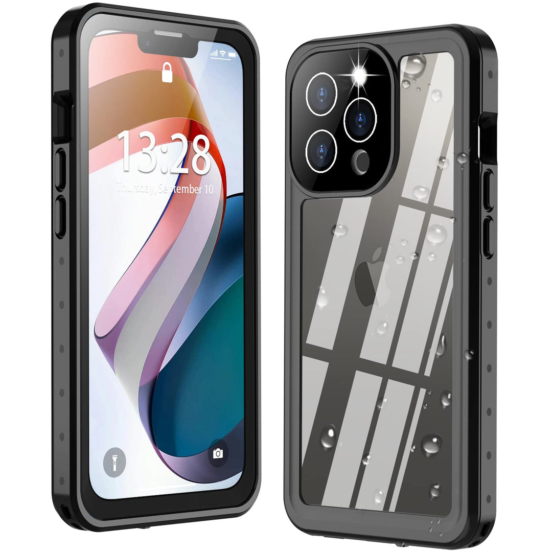 iPhone 13 Waterproof Case, Military Grade Drop Protection, Built-in Screen Protector, IP68, 6.1inch 5G (2021) Black