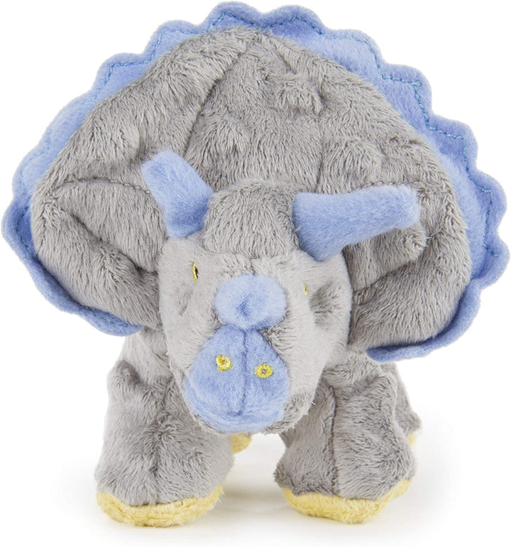 Dinos Frills Squeaky Plush Dog Toy, Chew Guard Technology - Gray, Small