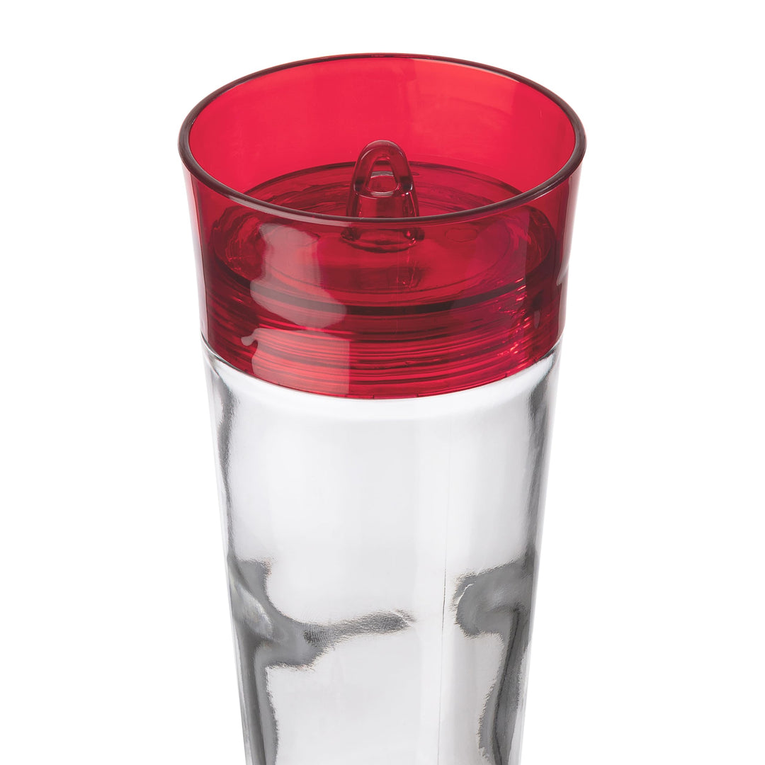 Bird Health+ Ruby Hummingbird Feeder, Glass Hummingbird Feeders for Outdoors, 4 Feeding Stations, 10 Ounces, Ruby Red