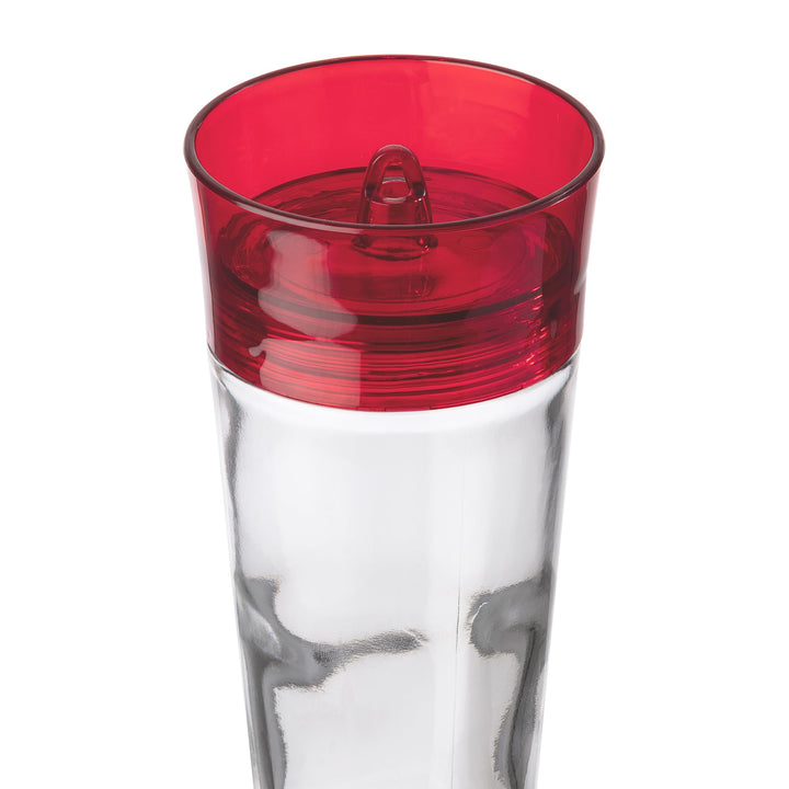 Bird Health+ Ruby Hummingbird Feeder, Glass Hummingbird Feeders for Outdoors, 4 Feeding Stations, 10 Ounces, Ruby Red