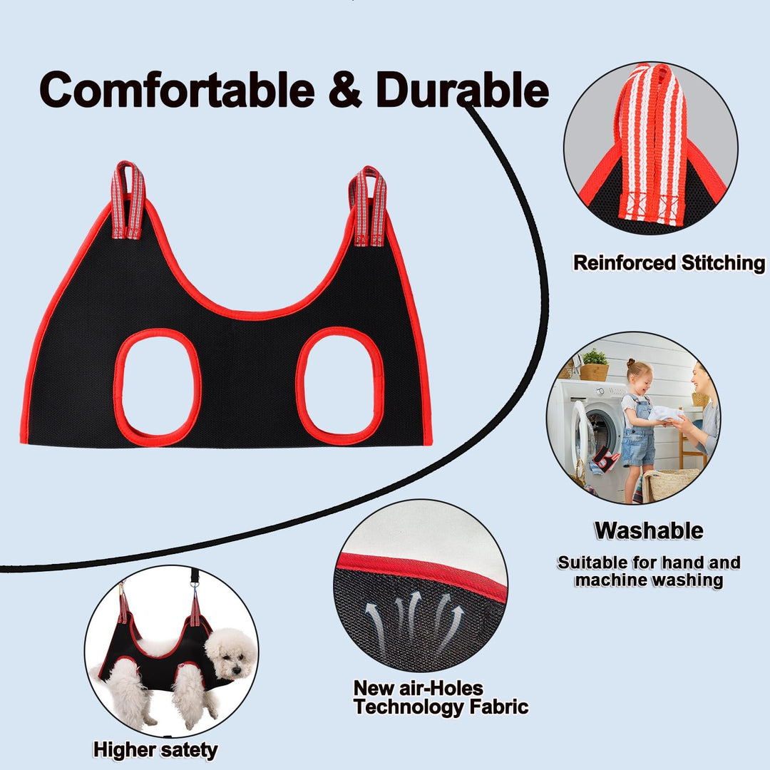 Dog Grooming Hammock Harness,Breathable Pet Cat Hammock Restraint Bag,Dog Grooming Sling Helper for Trimming Nail and Ear/Eye Care(S Size,8.5)