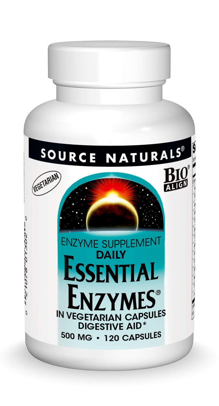 Essential Enzymes 500mg Bio-Aligned Multiple Enzyme Supplement Herbal Defense for Digestion, Gas, Constipation & Bloating Relief - Supports Immune System* - 120 Vegetarian Capsules