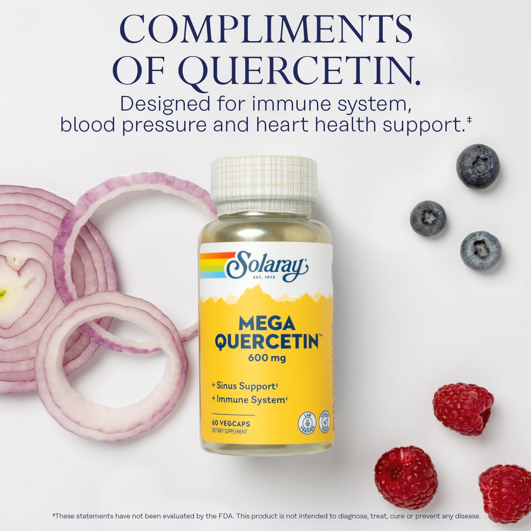 Mega Quercetin Healthy Cells, Heart, Circulatory & Respiratory System Support Bioflavonoids & AMPK Activator Non-GMO, Vegan 60 VegCaps