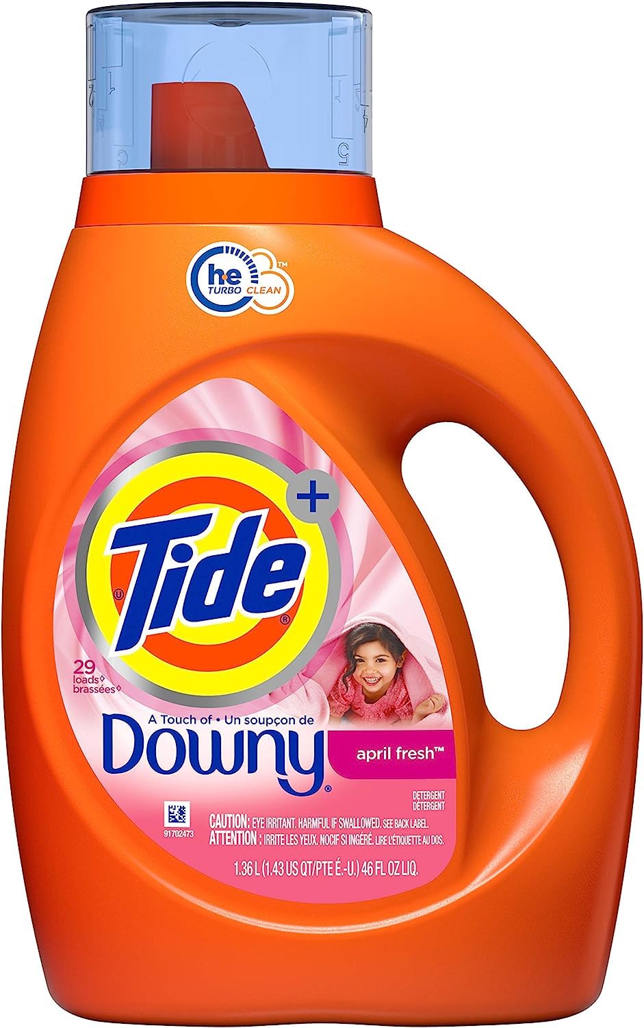 Plus A Touch of Downy Liquid Laundry Detergent, April Fresh, 46 fl oz, 29 loads