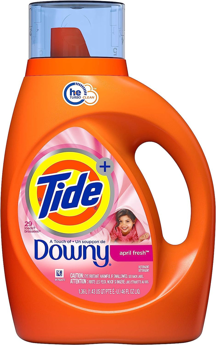 Plus A Touch of Downy Liquid Laundry Detergent, April Fresh, 46 fl oz, 29 loads