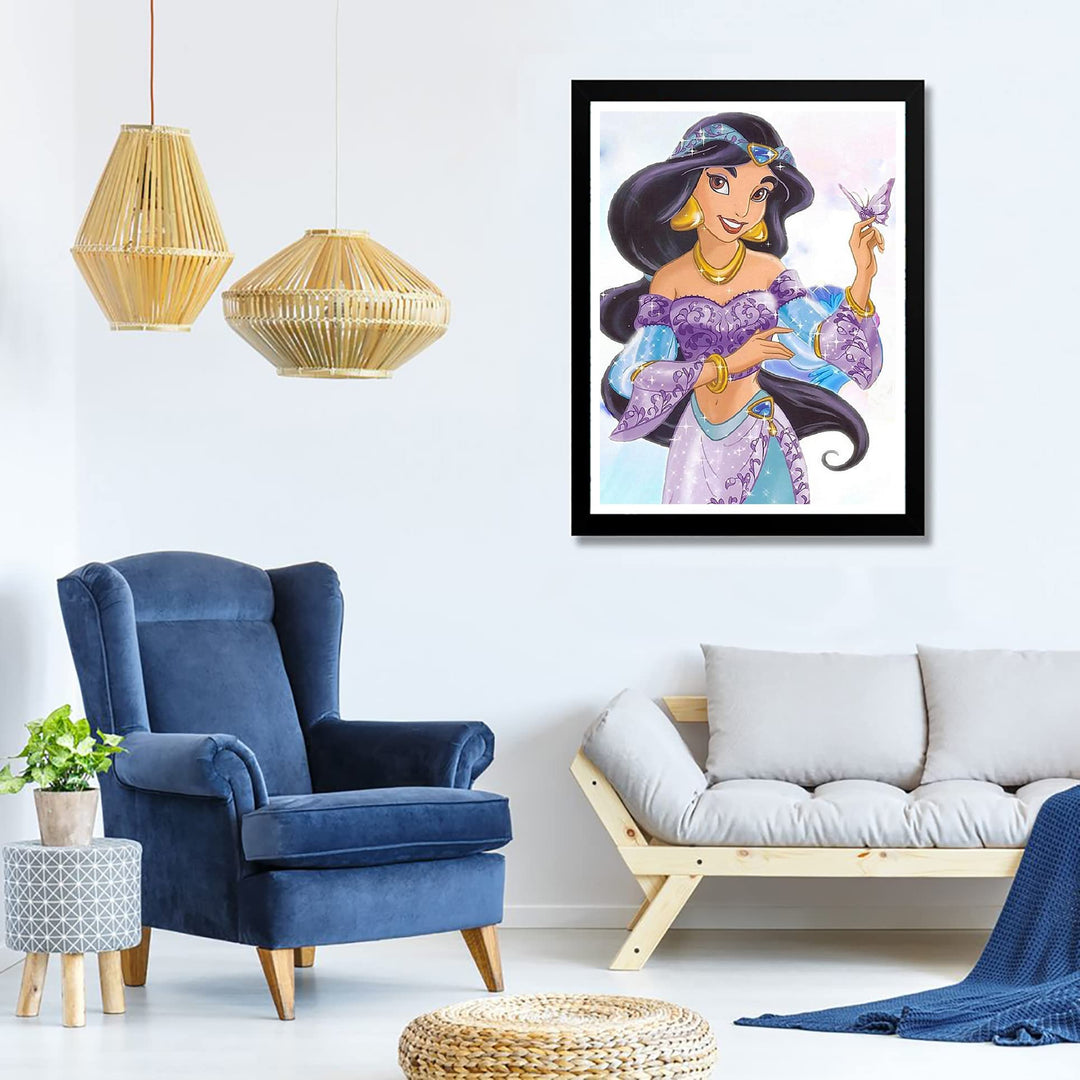 5D DIY Diamond Art Kits for Adults Princess, Diamond Painting Cartoons Girl, Paint by Numbers Full Round Drill Cross Stitch Crystal Rhinestone Home Wall Decoration 12x16 inch-10