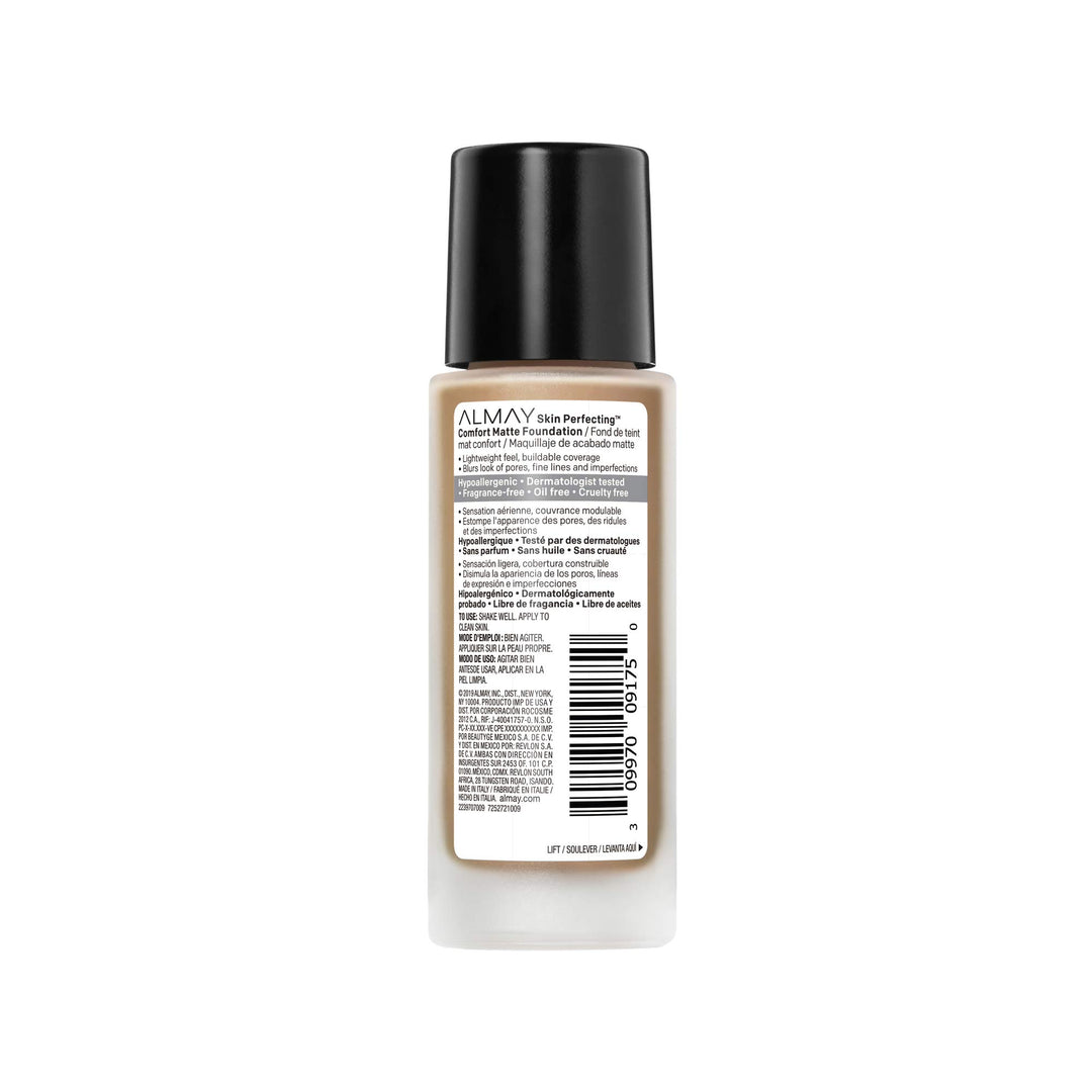 Skin Perfecting Comfort Matte Foundation, Hypoallergenic, Cruelty Free, -Fragrance Free, Dermatologist Tested Liquid Makeup, Neutral Toasty Beige, 1 Fluid Ounce
