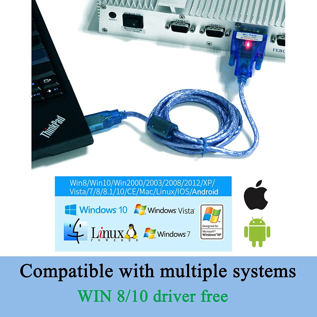 UTEK UT-8801 1.5M Length USB to RS-232 Converter ver2.0(1-Port USB to RS-232 Serial Converter with ESD Protection)